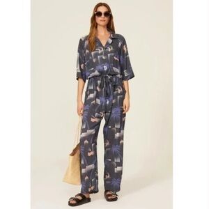 Paradised Apres Beach Jumpsuit Blue Womens Size XS